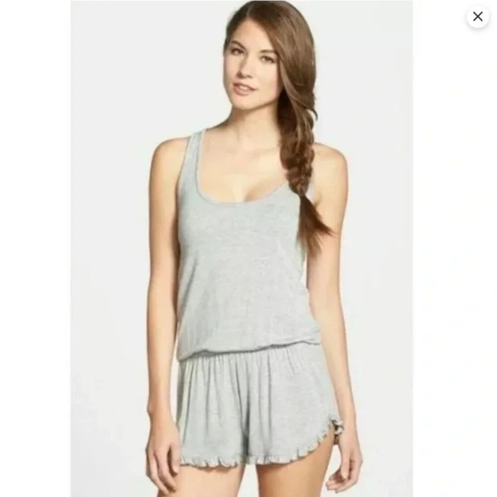 Spiritual Gangster Knit Ruffle Romper Grey - Picture 1 of 9